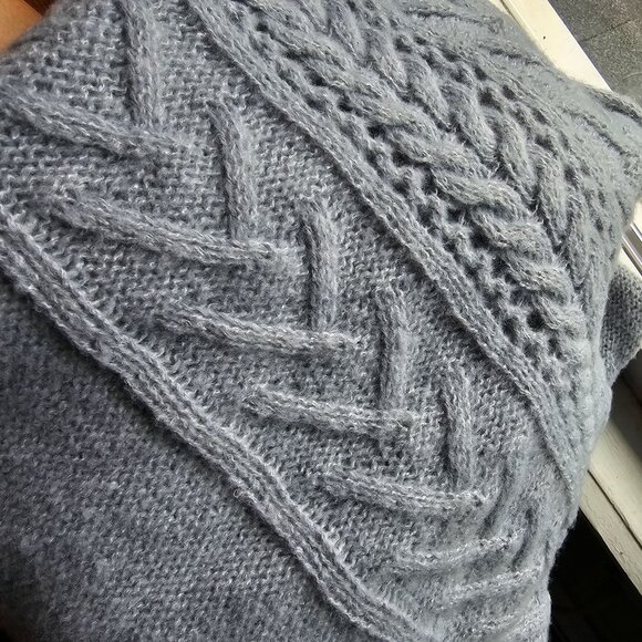 NWT Lauren Conrad Pale Blue Women's Poncho Sweater One Size - Picture 2 of 13